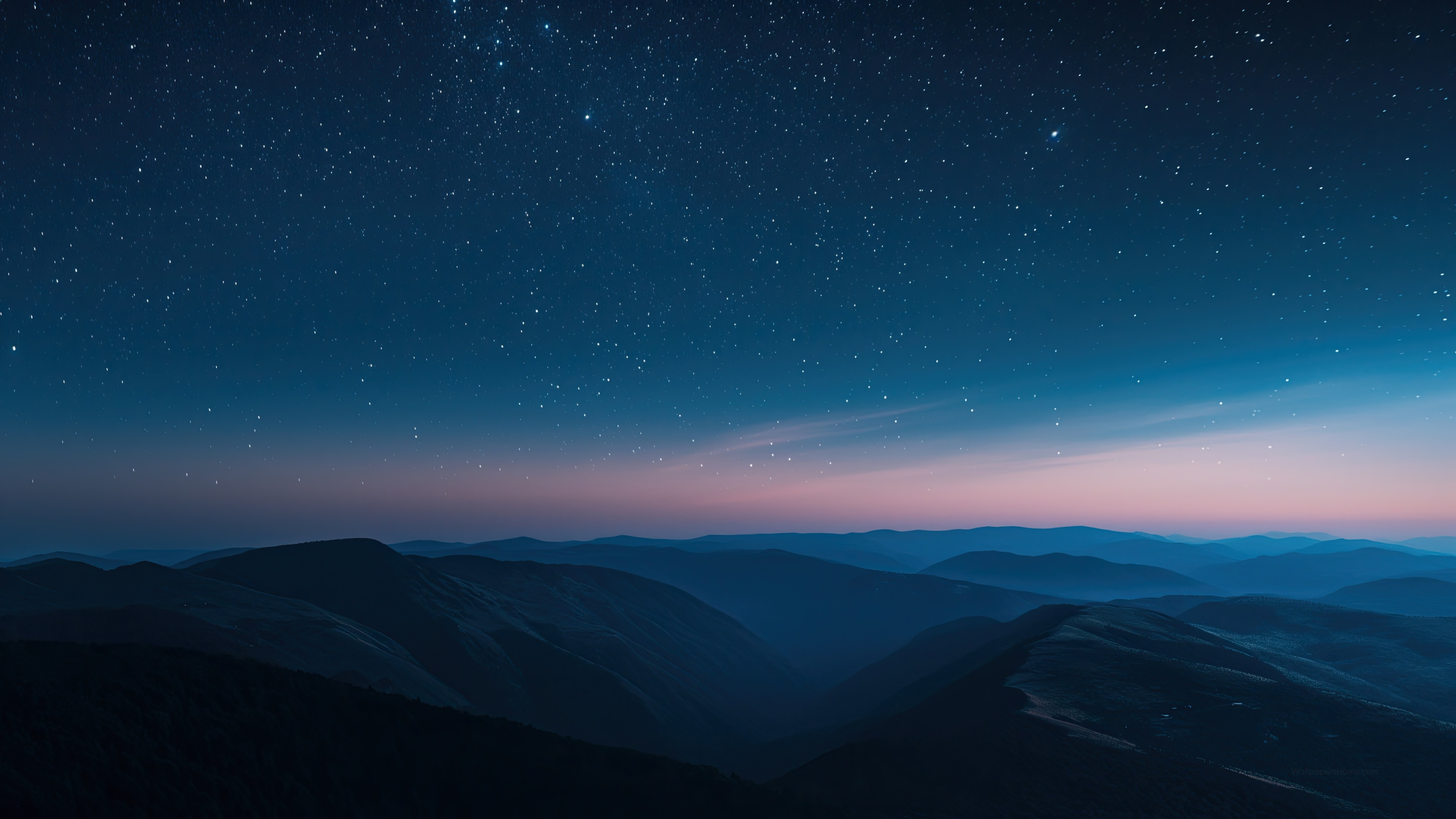 Starry Night Sky Serene Mountain